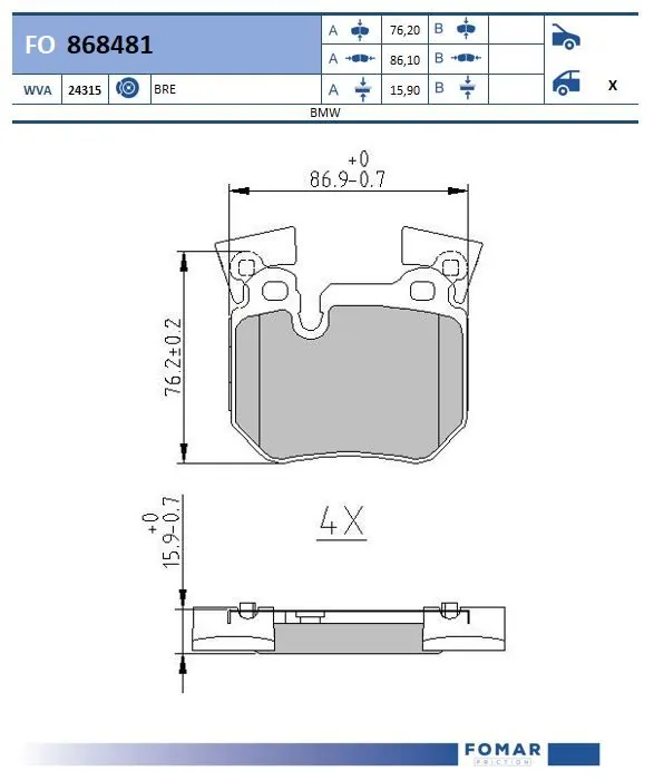 Brake Pad Set, disc brake
